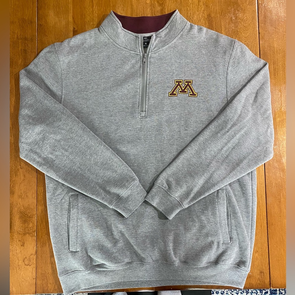 Men's Heathered‎ Gray Minnesota Golden Gophers Tortugas Quarter-Zip Jacket